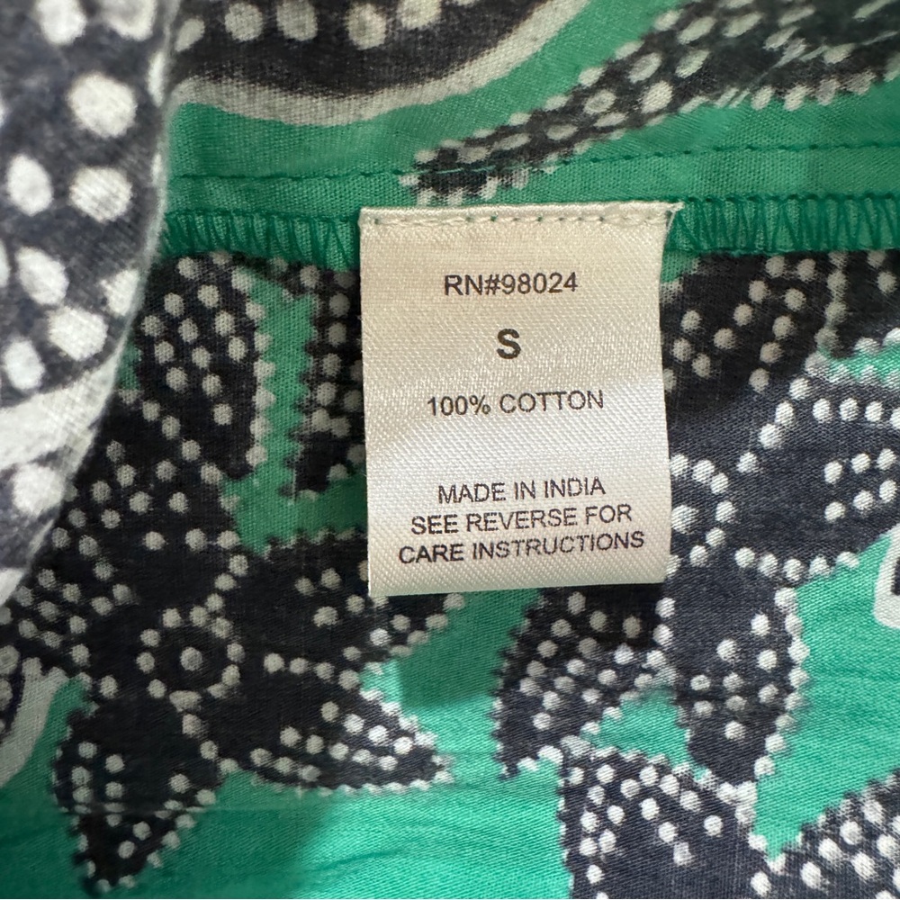 Love the Label Mini Dress Boho Floral Resortwear Preppy Green Black Sz S - Picture 12 of 16